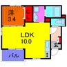 MGプライム 1LDKの間取り