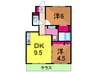 グランツY 2DKの間取り