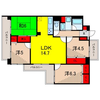 間取図 コスモ西亀有