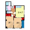 ファミールサンドエル 2DKの間取り