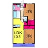 セサミ花畑 2LDKの間取り