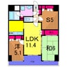 マイキャッスル綾瀬 2LDK+Sの間取り
