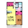 プランドールメゾン 1LDKの間取り