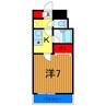 金町ヴォールト 1Kの間取り