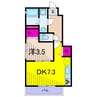 プランタン 1DKの間取り