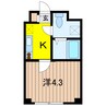 Ｍ`ｓ六町 1Kの間取り