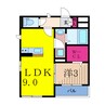 アイリス北綾瀬 1LDKの間取り