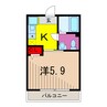 グローリオ 1Kの間取り