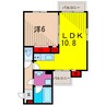 ウエスト　タートル 1LDKの間取り