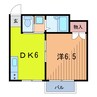 ロゼットハウス 1DKの間取り