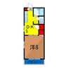 グランコート 1DKの間取り