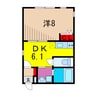SQUARE2 1DKの間取り