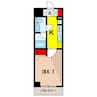 AZEST亀有Ⅱ 1Kの間取り