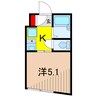 KKハウス金町 1Kの間取り