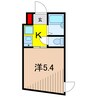 KKハウス金町 1Kの間取り