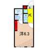メゾン半谷 1Kの間取り