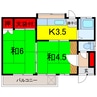橋本荘（西亀有3丁目） 2Kの間取り