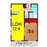 La Rochelle 1LDKの間取り