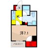 GROWS綾瀬 1Kの間取り