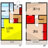 ディアステイジWEST 2LDKの間取り