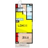 エクセリア東和 1LDKの間取り
