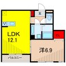 アヴァンス西亀有 1LDKの間取り