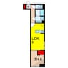 アヴァンスお花茶屋 1LDKの間取り
