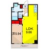 ペアパレス六町2号館 1LDKの間取り