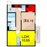 クッカケト 1LDKの間取り