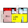 レクシア六町 1LDKの間取り