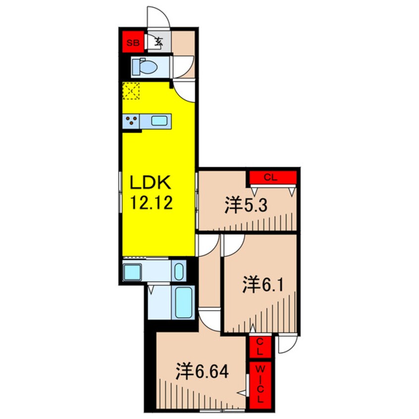 間取図 仮）D-room堀切1丁目