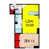 レクシア一ツ家 1LDKの間取り