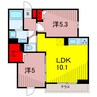 グラナーデ南花畑 2LDKの間取り