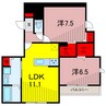 ルーミー六町 2LDKの間取り