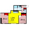 グラナーデ六町Ⅱ 2LDKの間取り