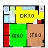 リバティハイツ 2DKの間取り