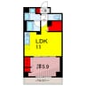 lunaire六町 1LDKの間取り
