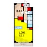 フィールズコート六町 1LDKの間取り