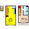 カインドネス金町 1LDKの間取り