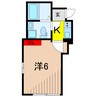 ディアコート六町 1Kの間取り