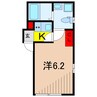 ディアコート六町 1Kの間取り