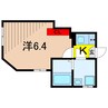 ディアコート六町 1Kの間取り