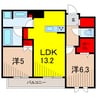 ル・ジャルダン 2LDKの間取り