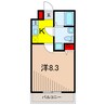 ベルシードα綾瀬 1Kの間取り