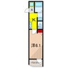 GRAN DEUR東和 1Kの間取り