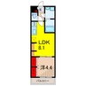 リブリ・エルカーサ亀有 1LDKの間取り