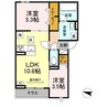 グランメール 2LDKの間取り