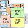 フレグランス船城 2DKの間取り