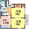 フレグランス船城 2DKの間取り