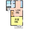 フレグランス船城 1DKの間取り